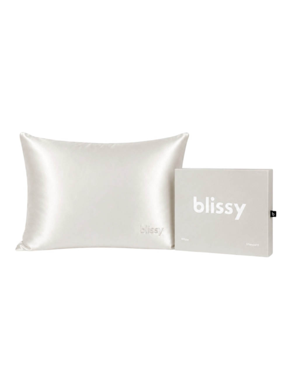 Blissy 100% Mulberry Silk Pillowcase Standard White NIB Luxury Beauty Sleep